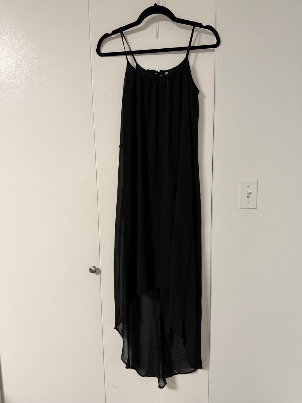 UK2LA Black High-Low Spaghetti Strap Maxi Dress